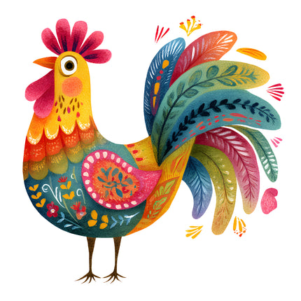 folk bird quilt square