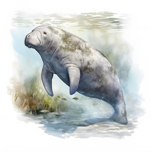 Manatee cotton fabric panel