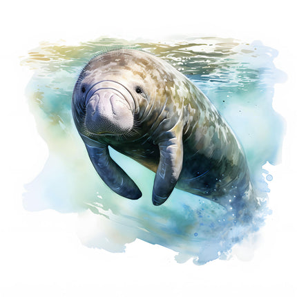 Manatee cotton quilt square