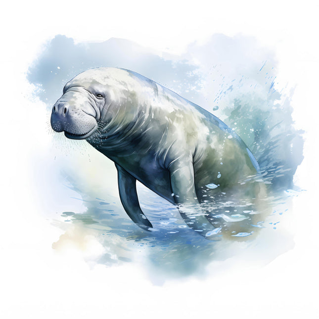 Manatee cotton quilt square