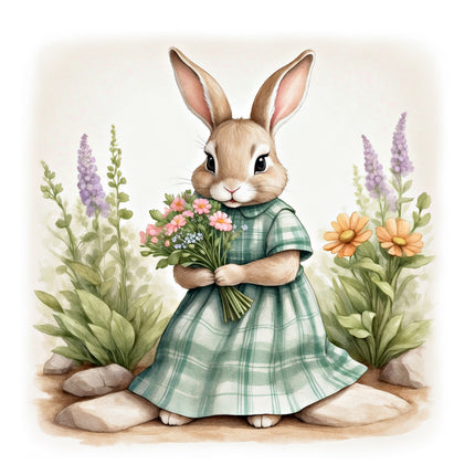 rabbit cotton quilt square