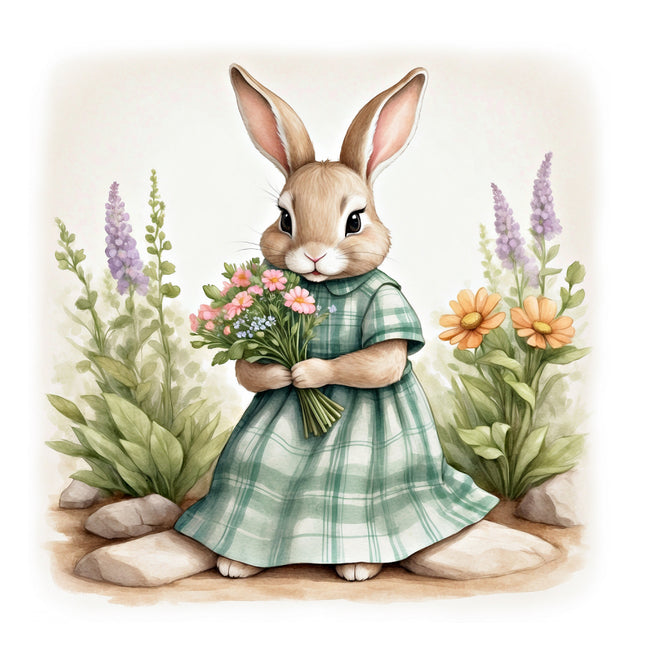 rabbit cotton quilt square