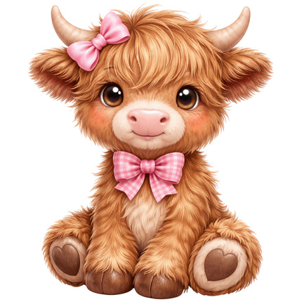 highland cow quilt block