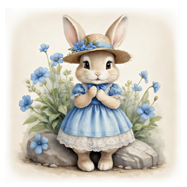 rabbit cotton quilt square