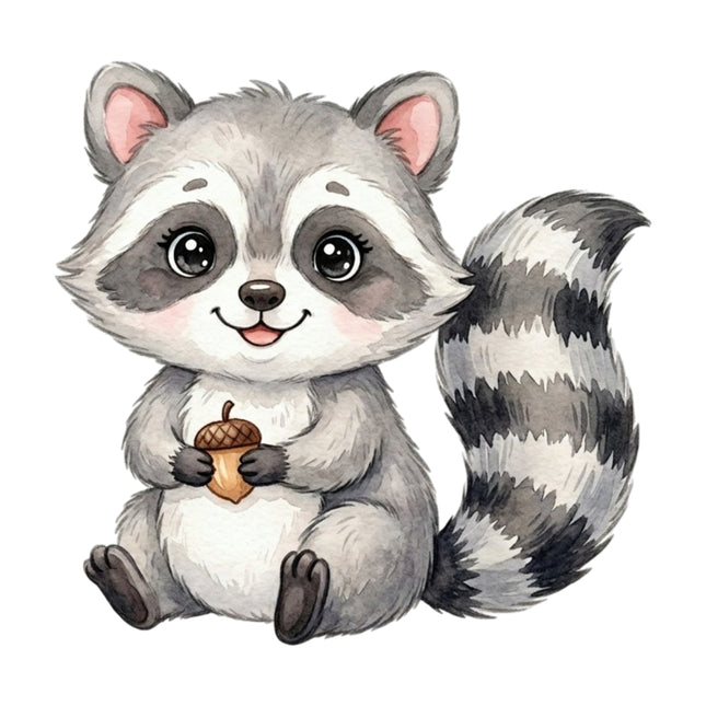 Raccoon 100% Cotton Fabric Panel Block Quilt Square AN4095
