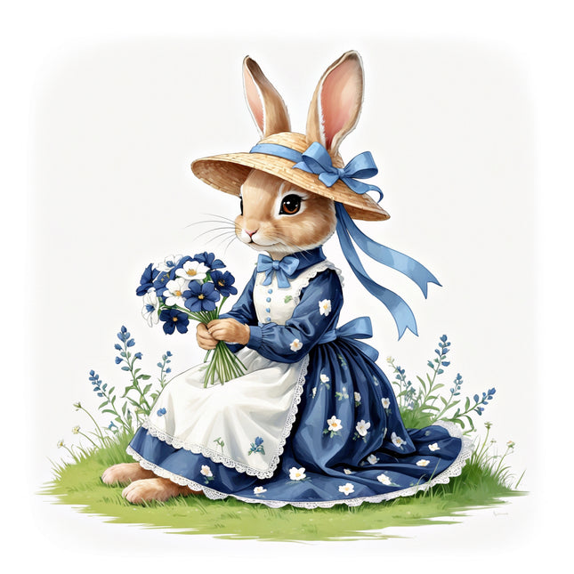 rabbit cotton quilt square