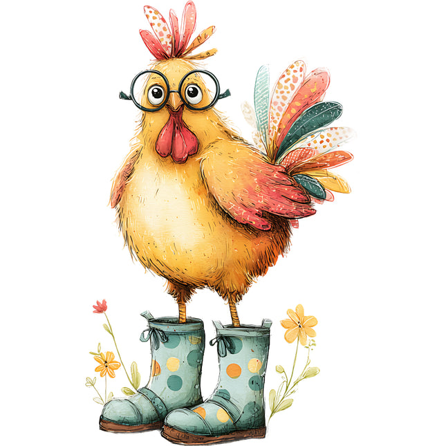 funny chicken cotton quilt square