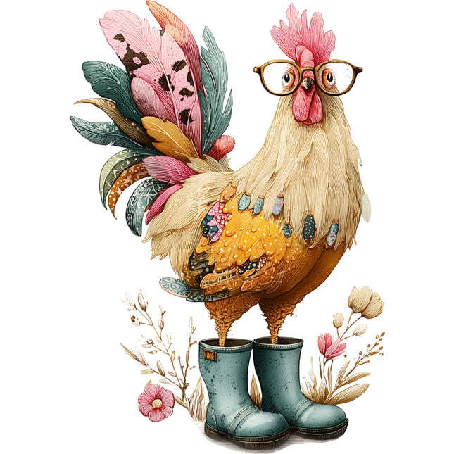 funny chicken cotton quilt square