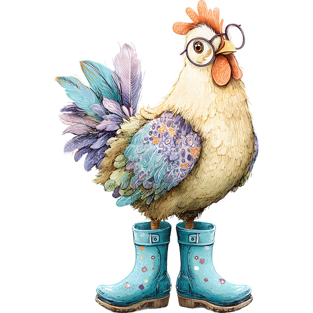 funny chicken cotton quilt square