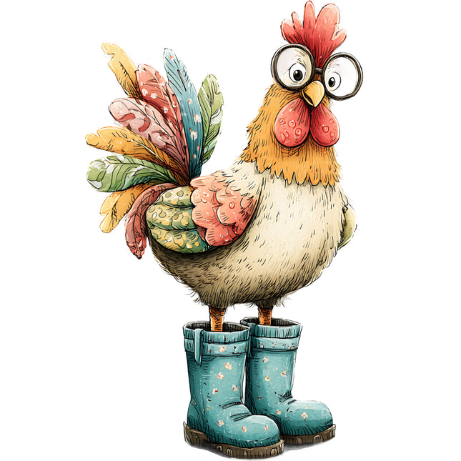 funny chicken cotton quilt block