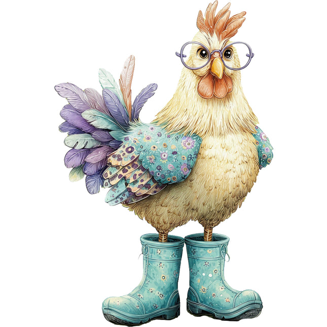 funny chicken cotton quilt block