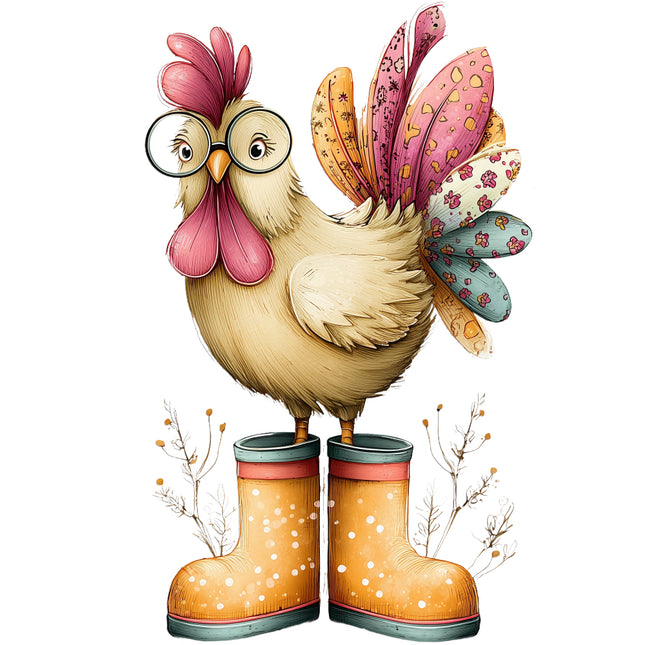 funny chicken cotton quilt block