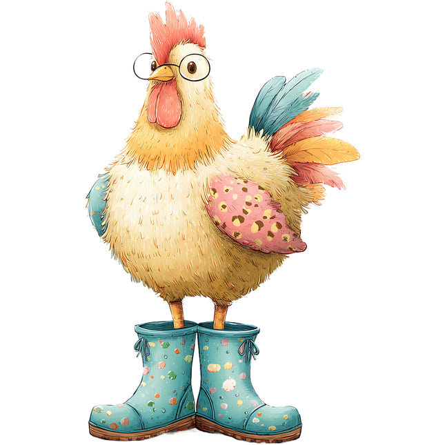 funny chicken cotton quilt block
