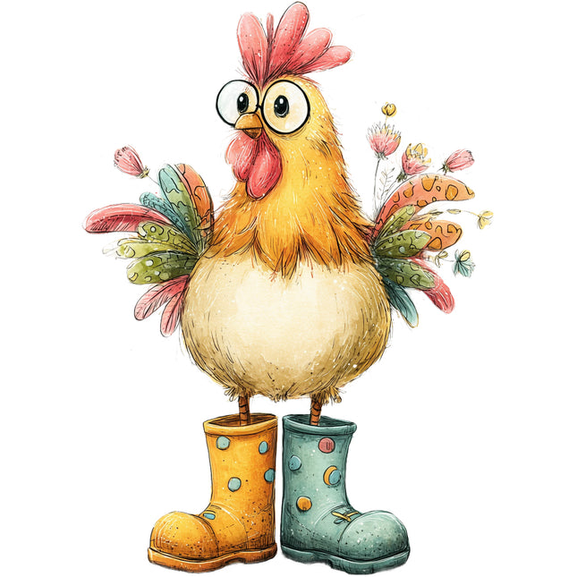humor chicken cotton quilt square
