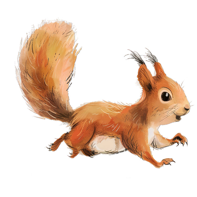 whimsical squirrel quilt square