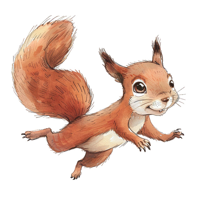 whimsical squirrel quilt square