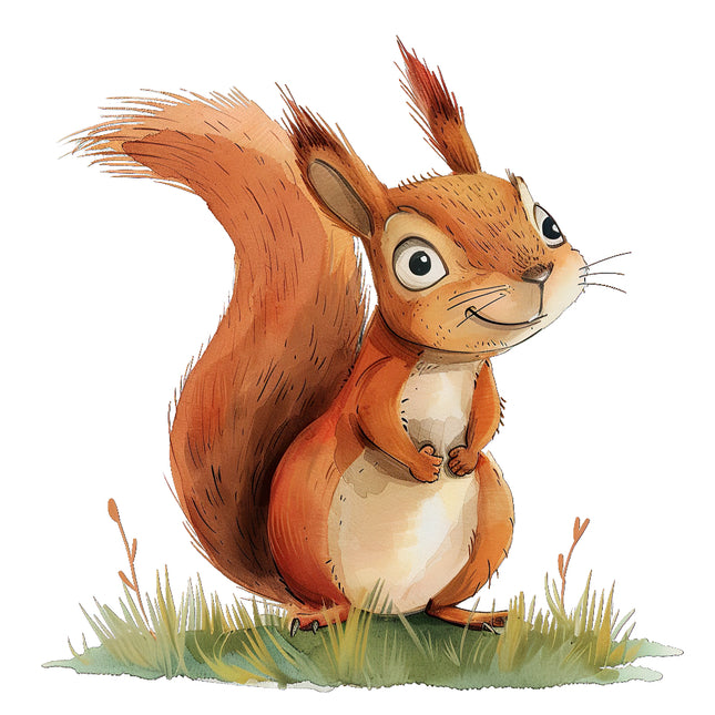 whimsical squirrel quilt block