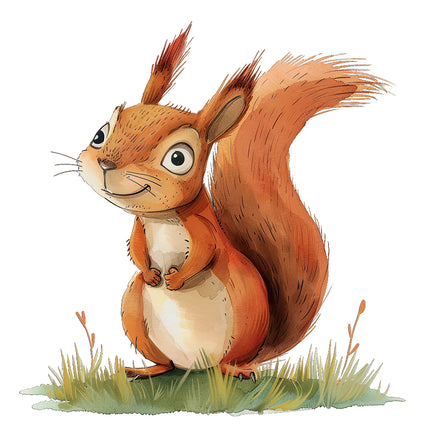 squirrel cotton quilt block
