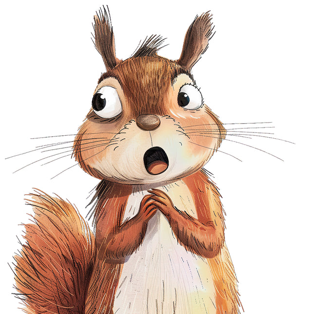 whimsical squirrel quilt block