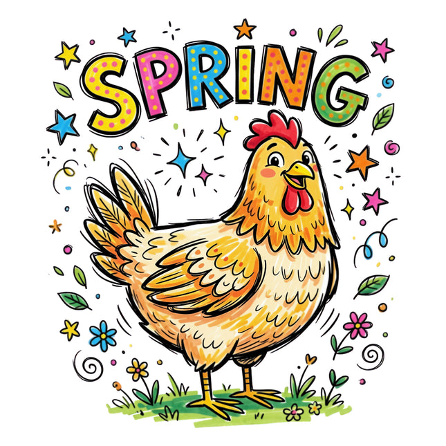 spring chicken quilt square