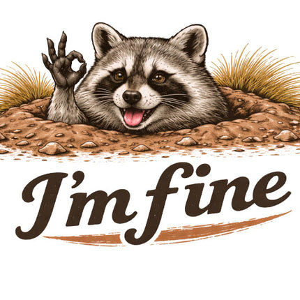i'm fine raccoon quilt square