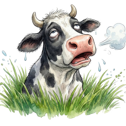 funny humor cow fabric panel