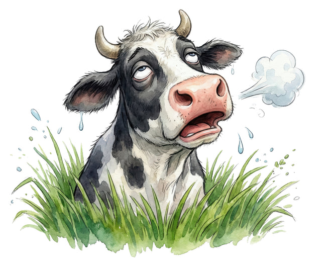 funny humor cow fabric panel
