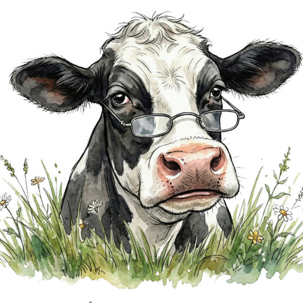 funny cow cotton quilt square
