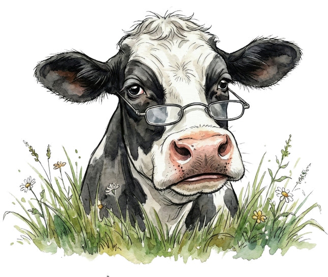 funny cow cotton quilt square