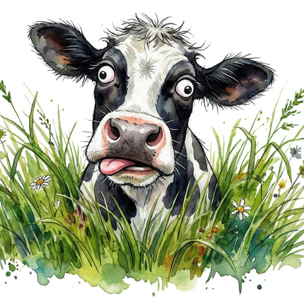 funny cow cotton quilt square