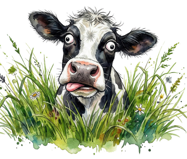 funny cow cotton quilt square