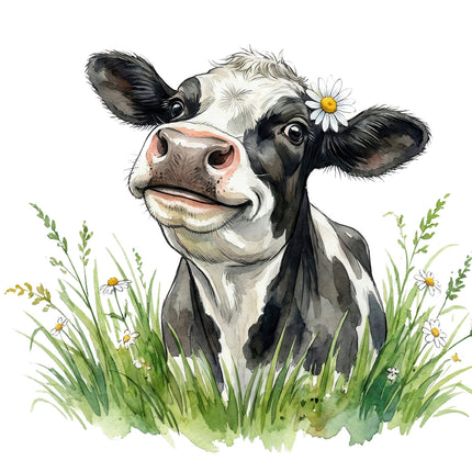 funny cow cotton quilt square