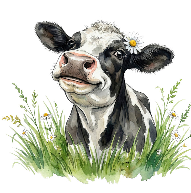 funny cow cotton quilt square