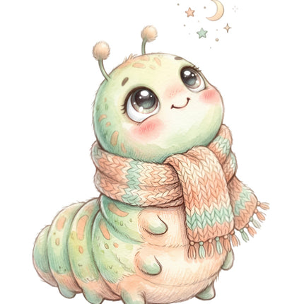 caterpillar with a scarf quilt square