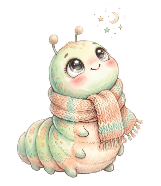 caterpillar with a scarf quilt square