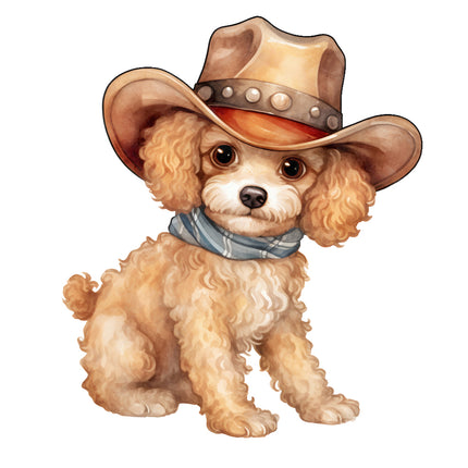 cowboy poodle quilt block