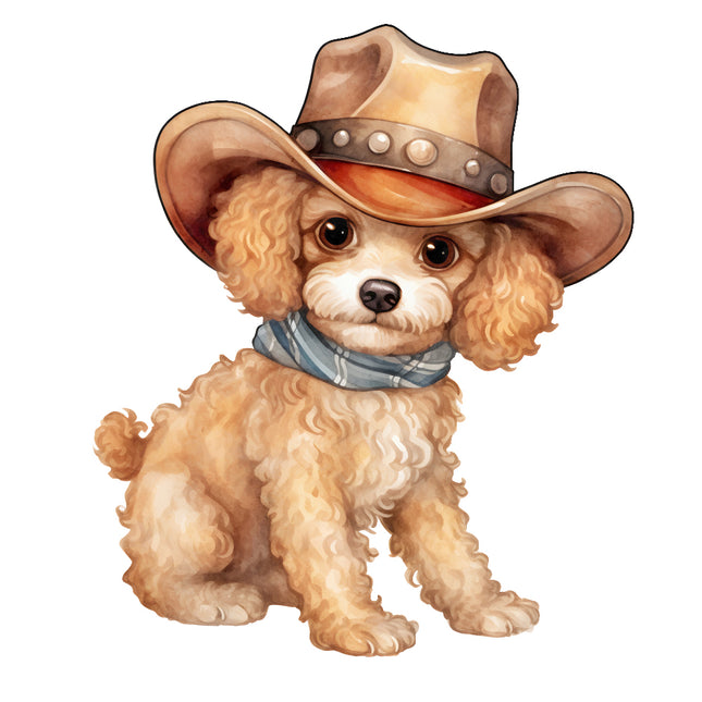 cowboy poodle quilt block