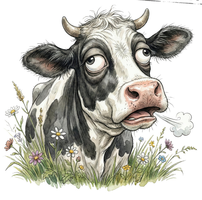 funny humor cow quilt block