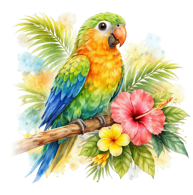 parrot cotton quilt square