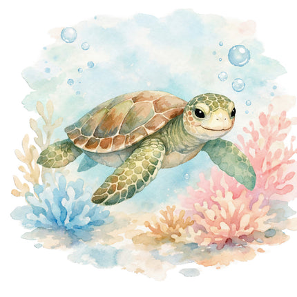 turtle cotton quilt square