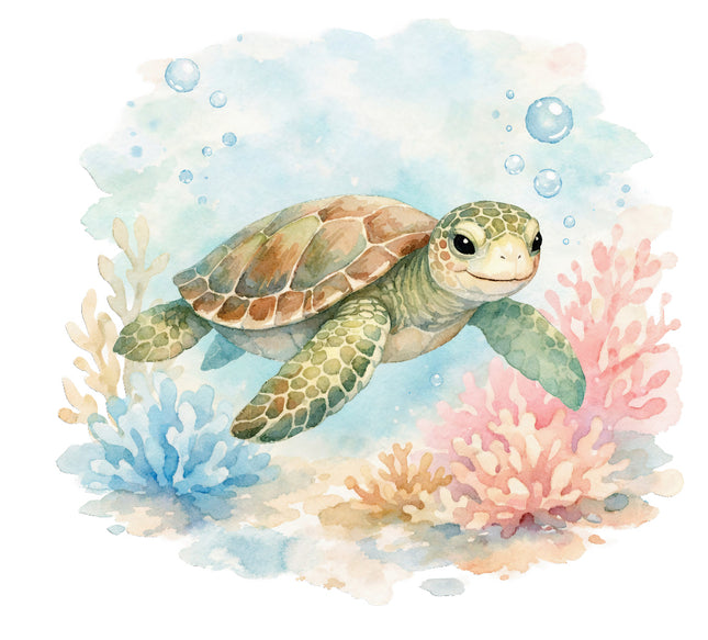 turtle cotton quilt square