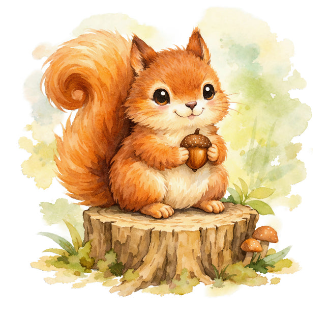 squirrel cotton quilt square
