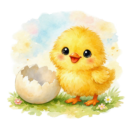 yellow chick cotton quilt square