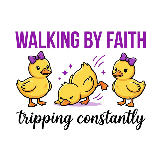 Walking By Faith Tripping Constantly 100% Cotton Fabric Panel Block AN601