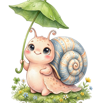 Snail 100% Cotton Fabric Panel Block Quilt Square FLIP-AN6018