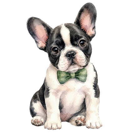 boston terrier fabric panel