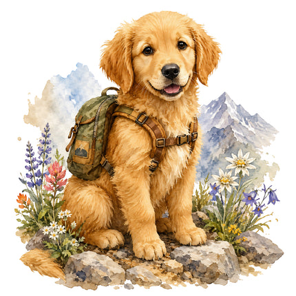 golden retriever puppy quilt block