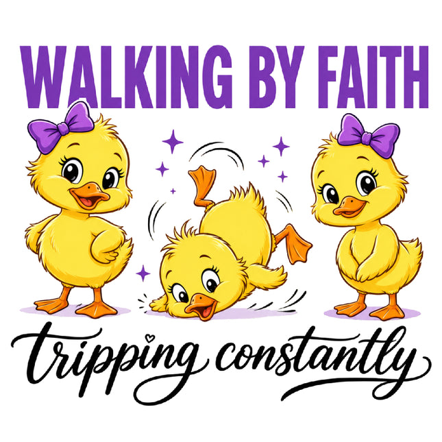 Walking By Faith Tripping Constantly 100% Cotton Fabric Panel Block AN607