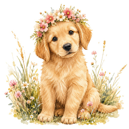 golden retriever quilt square
