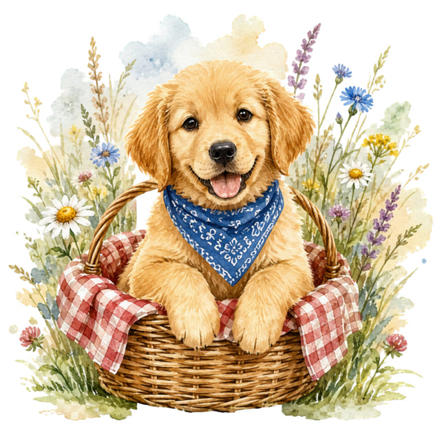 golden retriever quilt square